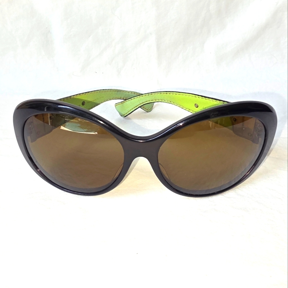 Kieselstein-Cord Puff Sunglasses Black/Green